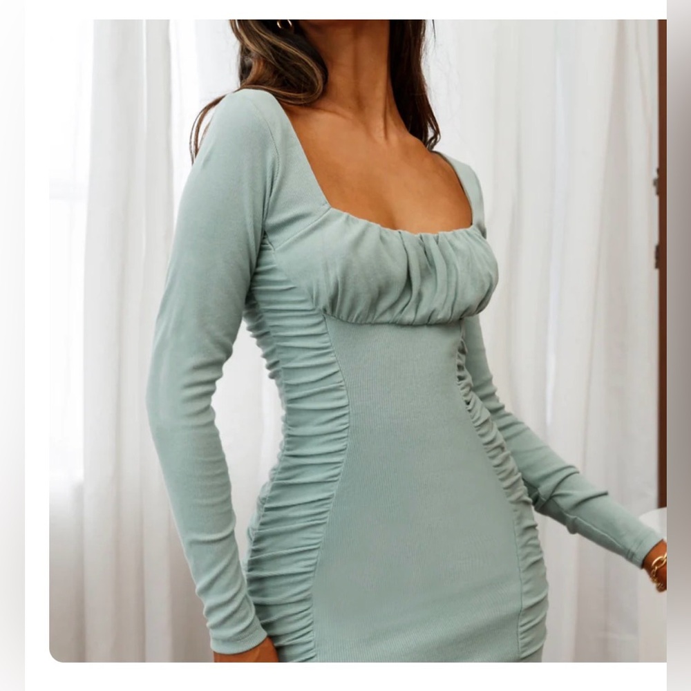 Selfie Leslie Mint Long Sleeve Dress